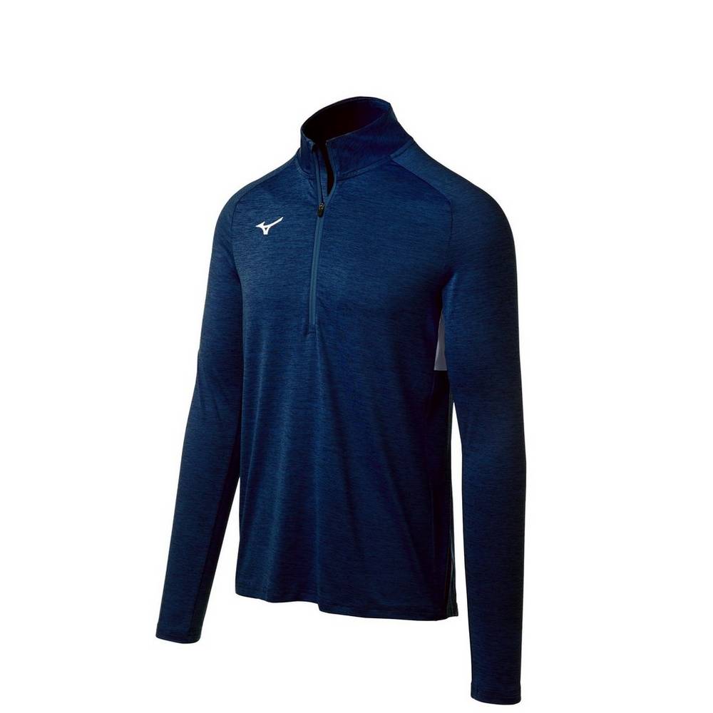 Panske Pulóver Mizuno Alpha 1/2 Zip Námornícka Modrá Vypredaj PMVD57681